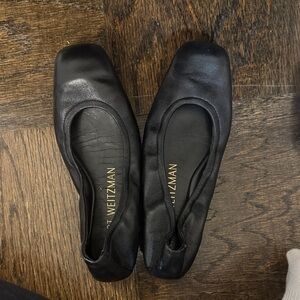 Stuart Weitzman Black Leather Flats